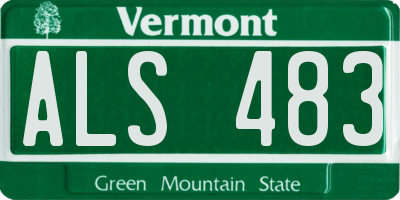 VT license plate ALS483