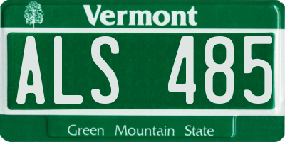 VT license plate ALS485