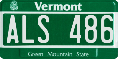 VT license plate ALS486