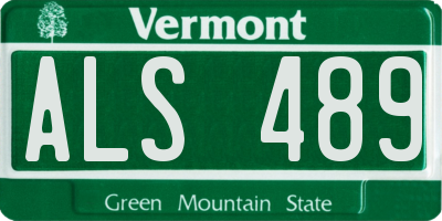 VT license plate ALS489