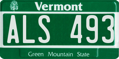VT license plate ALS493