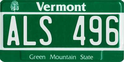 VT license plate ALS496