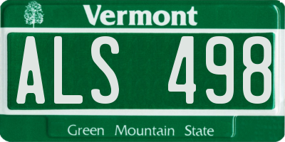 VT license plate ALS498