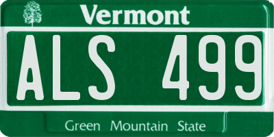 VT license plate ALS499