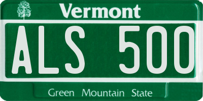 VT license plate ALS500