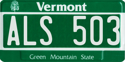 VT license plate ALS503