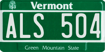 VT license plate ALS504