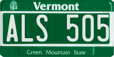 VT license plate ALS505