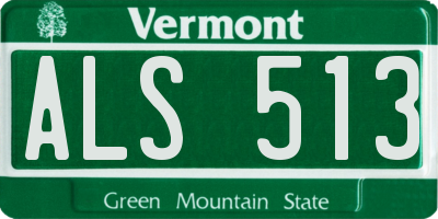 VT license plate ALS513