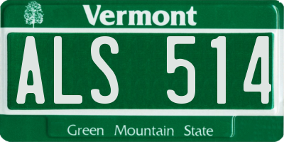 VT license plate ALS514