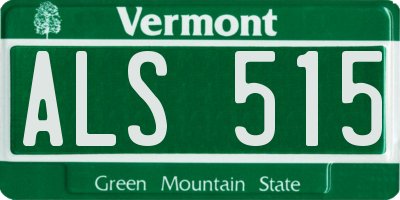 VT license plate ALS515