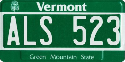 VT license plate ALS523