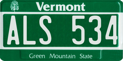 VT license plate ALS534