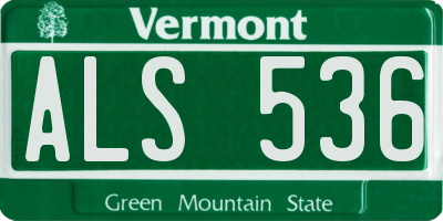 VT license plate ALS536