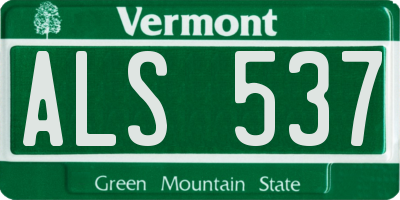 VT license plate ALS537