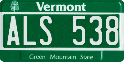 VT license plate ALS538