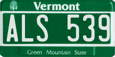 VT license plate ALS539