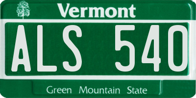 VT license plate ALS540