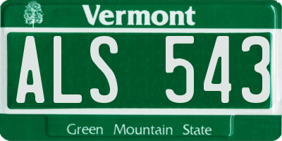 VT license plate ALS543