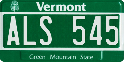 VT license plate ALS545