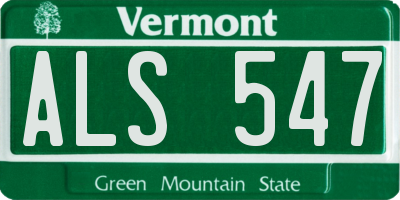 VT license plate ALS547