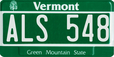 VT license plate ALS548