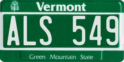 VT license plate ALS549