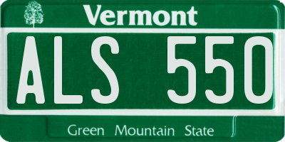 VT license plate ALS550