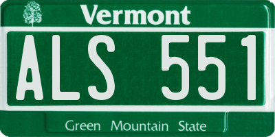 VT license plate ALS551