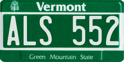 VT license plate ALS552