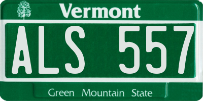 VT license plate ALS557