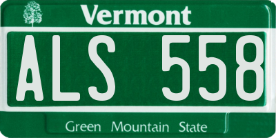 VT license plate ALS558