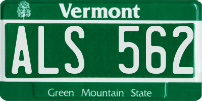 VT license plate ALS562
