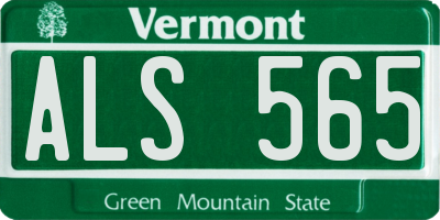 VT license plate ALS565