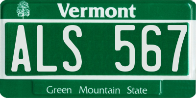 VT license plate ALS567