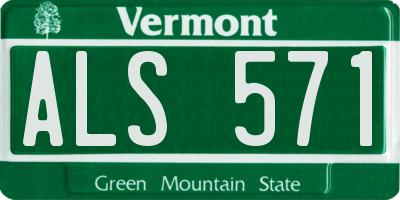 VT license plate ALS571