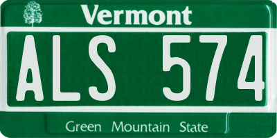 VT license plate ALS574