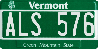 VT license plate ALS576