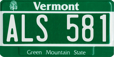 VT license plate ALS581