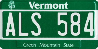 VT license plate ALS584