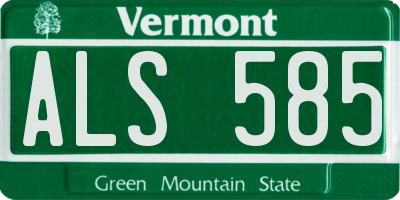 VT license plate ALS585