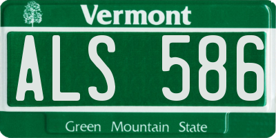 VT license plate ALS586