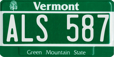 VT license plate ALS587