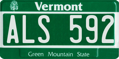 VT license plate ALS592