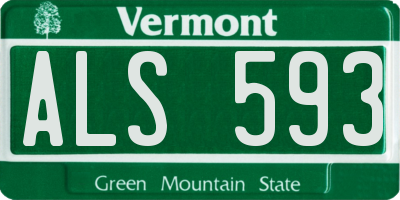 VT license plate ALS593