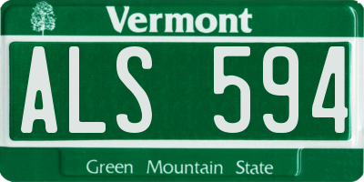 VT license plate ALS594