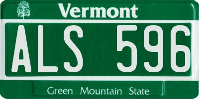 VT license plate ALS596