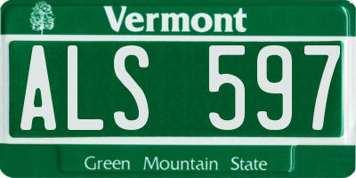VT license plate ALS597