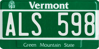 VT license plate ALS598