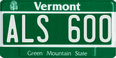 VT license plate ALS600